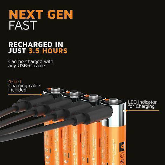 Xtorm Επαναφορτιζόμενες Μπαταρίες AA Li-ion 2200mAh 5V 4τμχ