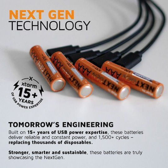 Xtorm Baterii Reîncărcabile AAA Li-ion 570mAh 1.5V 4buc