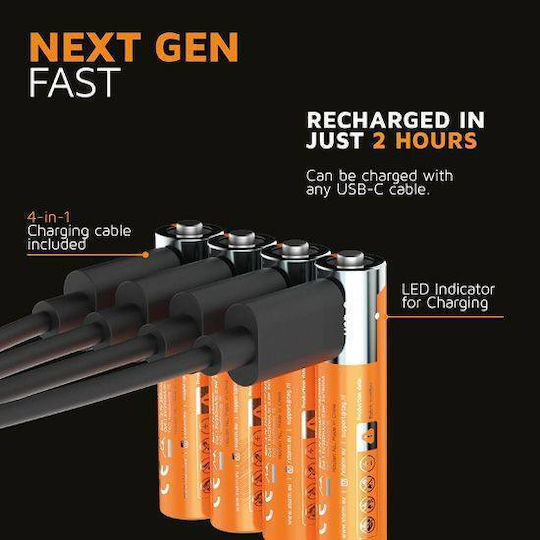 Xtorm Επαναφορτιζόμενες Μπαταρίες AA Li-ion 2200mAh 5V 4τμχ
