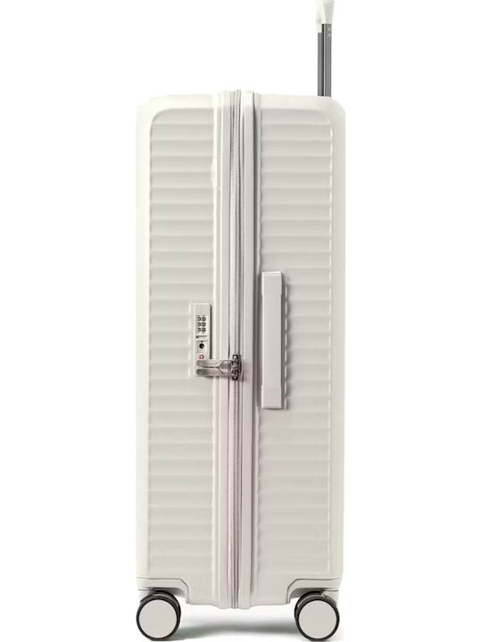 Puccini Monte Carlo Valiză Mare De Călătorie Dură Bej Cu 4 Roți Înălțime 76 Cm