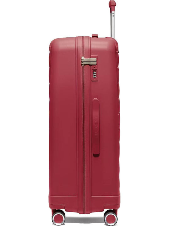 Puccini Turin Βαλίτσες Ταξιδιού Σκληρές Red με 4 Ρόδες