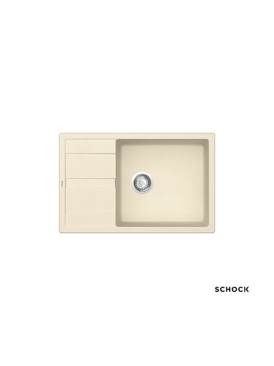 Schock Манхатън Drop-In Кухненски Мивка от Течен Гранит Дължина 78xШирина 50см Бежова