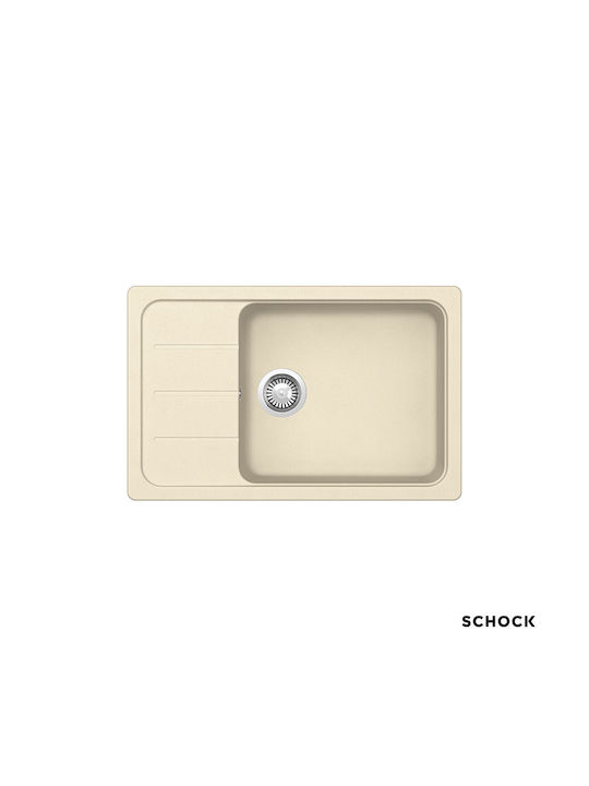 Schock Eingebauter Küchenspüle aus Flüssiger Granit M78xB50cm Beige