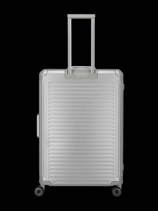 Travelite Μεγάλη Βαλίτσα Ταξιδίου Σκληρή Ασημί με 4 Ρόδες Ύψους 77εκ.