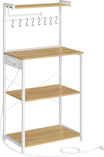 Vasagle Küchengestell Metall Beige 4 Steckplätze 60x40x140cm