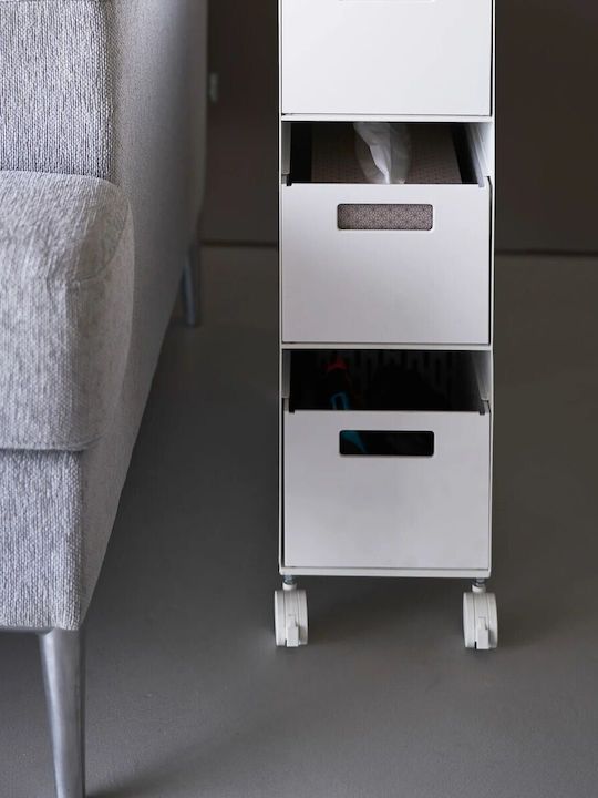 Yamazaki Tower Kitchen Trolley White 48x13x80cm