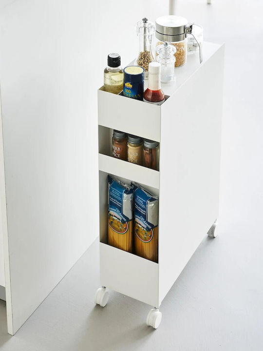Yamazaki Tower Kitchen Trolley White 48x13x80cm