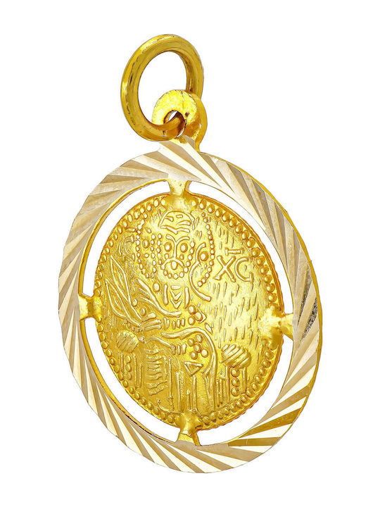 Kiriakos Gofas Pendant Kids Talisman with Chain Konstantinato made of Gold 14K KN577