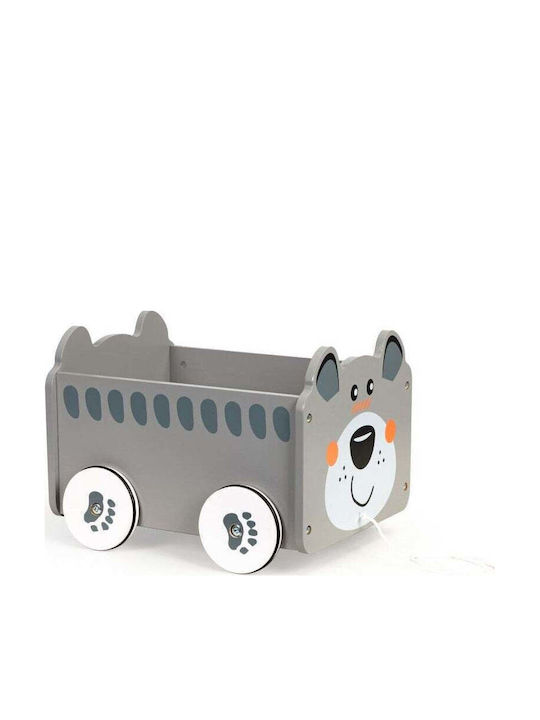 Smartic Cutie de Depozitare Jucării pentru Copii din Lemn Gri 30x22x22cm 1buc