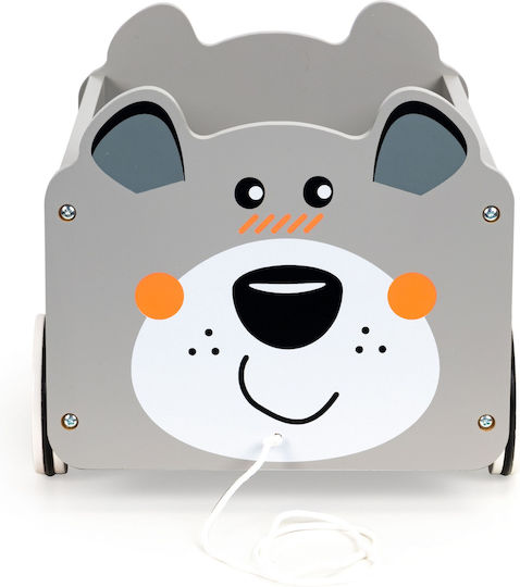 Smartic Cutie de Depozitare Jucării pentru Copii din Lemn Gri 30x22x22cm 1buc