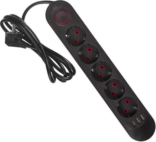 Maclean Energy Power Strip 5 Positions with Cable 1.5m