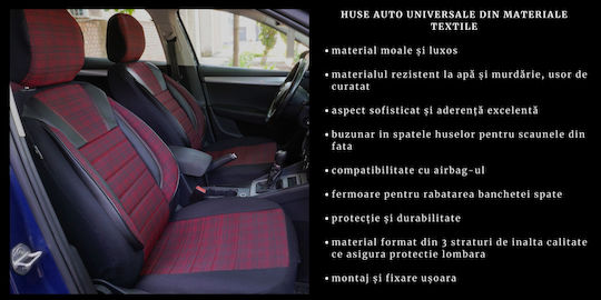 Smartic Set Spătare Auto 11buc Roșu