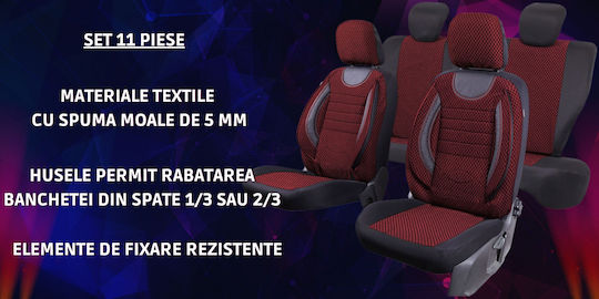Smartic Car Seat Back Set 11pcs Red