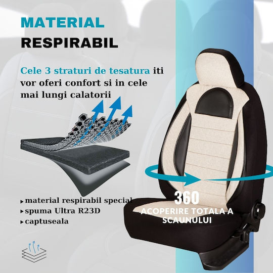 Smartic Set Spătare Auto 11buc Bej