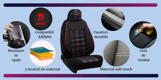 Smartic Set Spătare Auto 11buc Negru
