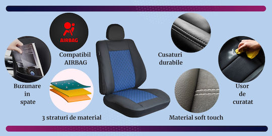 Smartic Set Spătare Auto 11buc Albastru