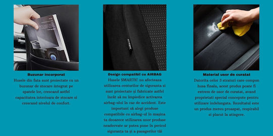 Smartic Set Spătare Auto 11buc Negru / Bej
