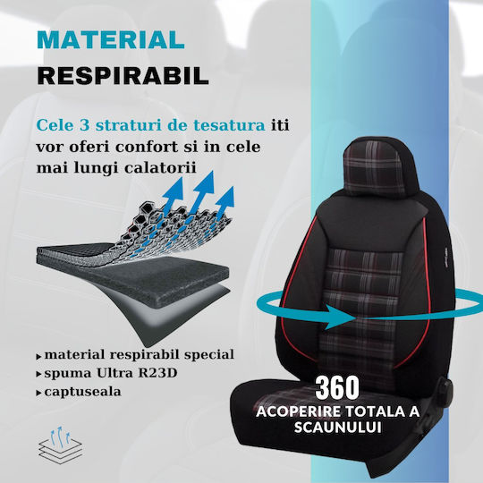 Smartic Set Spătare Auto 11buc Negru