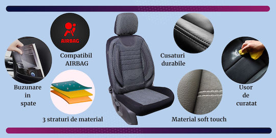 Smartic Set Spătare Auto 11buc Gri
