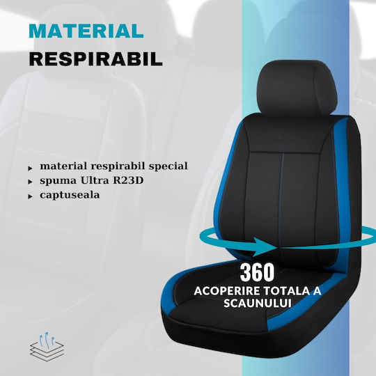 Smartic Set Autositzlehnen 9Stück Blau / Gray