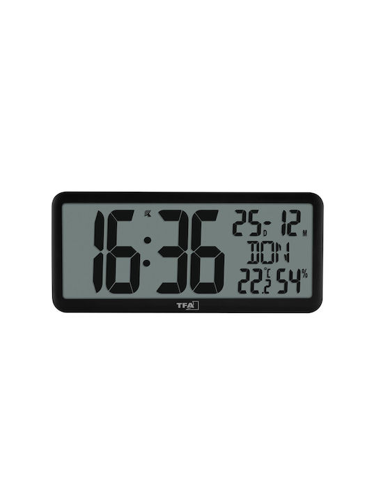 Tfa 60.4525.01 Schwarz Digital Radio-Controlled Clock With Room Climate