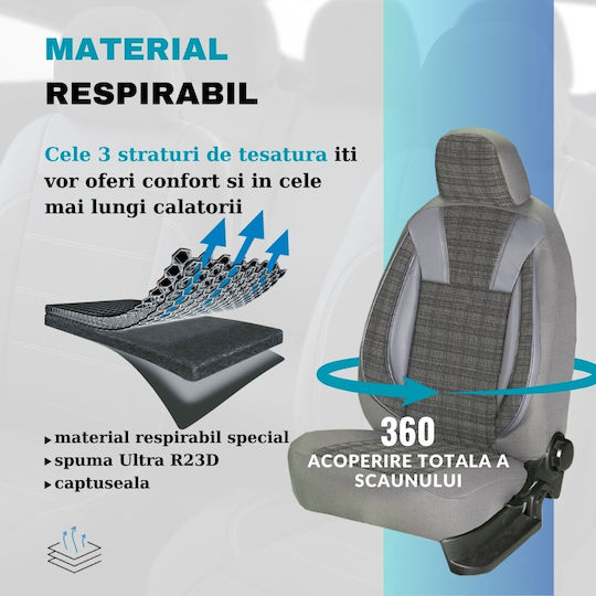 Smartic Car Seat Back Set 11pcs Gray