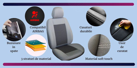 Smartic Set Spătare Auto 11buc Gri