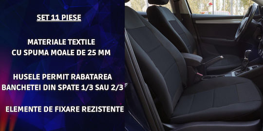 Smartic Set Spătare Auto 11buc Negru