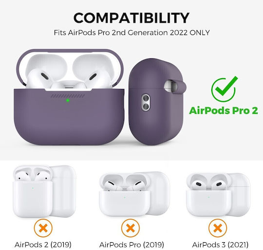 AHAstyle Θήκη Σιλικόνης σε Μωβ χρώμα για Apple AirPods Pro 2