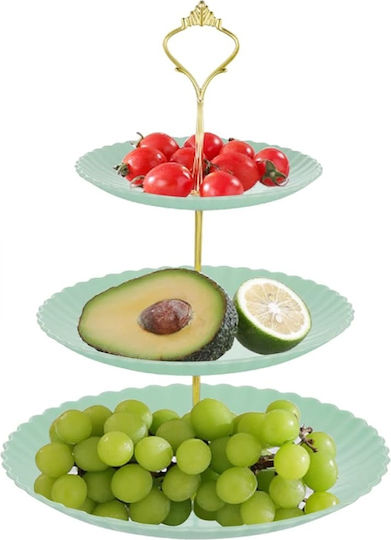 Plastic Dessert Divided Serving Plate Green