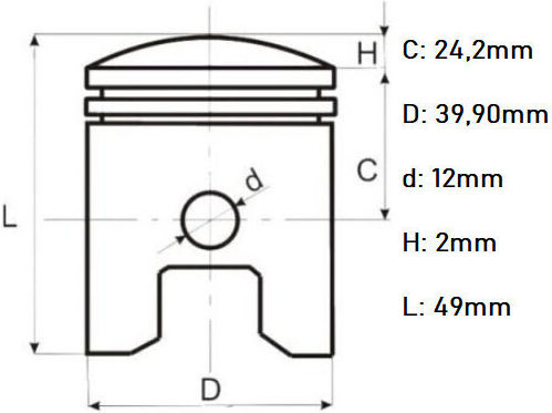 Siguranțe pentru Piston Motocicletă 39.9mm