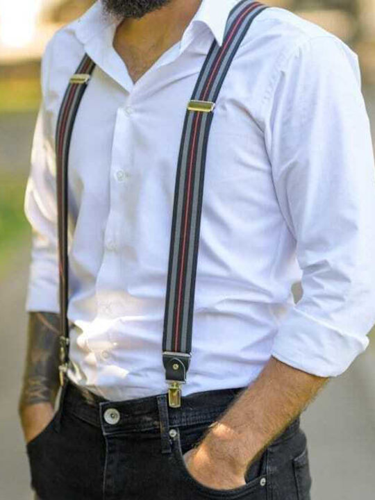 Red Line Suspenders Men