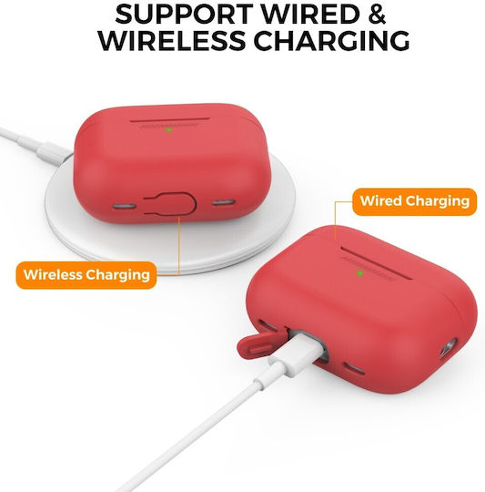 AHAstyle Case Silicone in Red color for Apple AirPods Pro 2