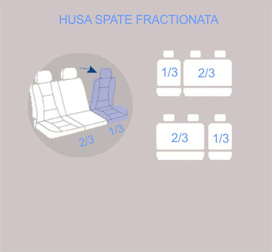 Car Seat Cover Set Dedicated Dacia Logan 2 2012 Textile Material Split Bench 11 Pieces Smartic Gray