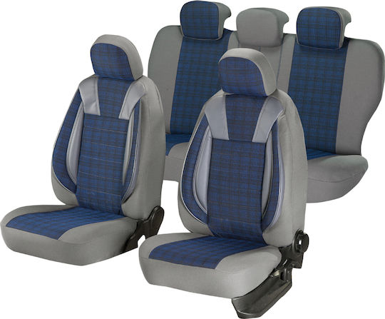 Set De Capace Pentru Scaune Auto Smartic Lux 11 Piese Compatibil Airbag Pliabil Material În 3 Straturi Albastru