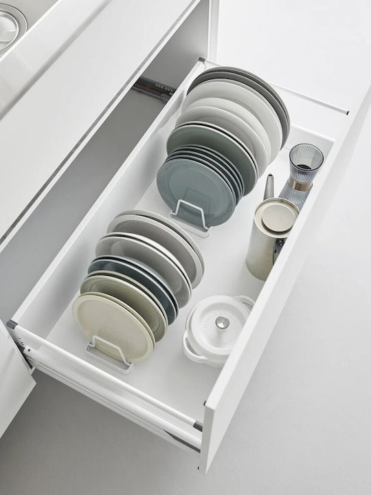 Yamazaki Πιατοθήκη Ντουλαπιού Inox σε Λευκό Χρώμα 11x22x7cm