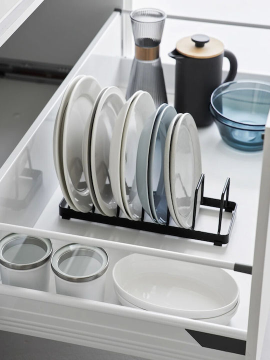 Yamazaki Cabinet Dish Rack Inox In Black Colour 11x22x7cm