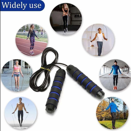 Durable Fitness Rope Cardio 2.8 M Black Blue Efficiently Burns Calories