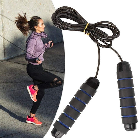 Durable Fitness Rope Cardio 2.8 M Black Blue Efficiently Burns Calories