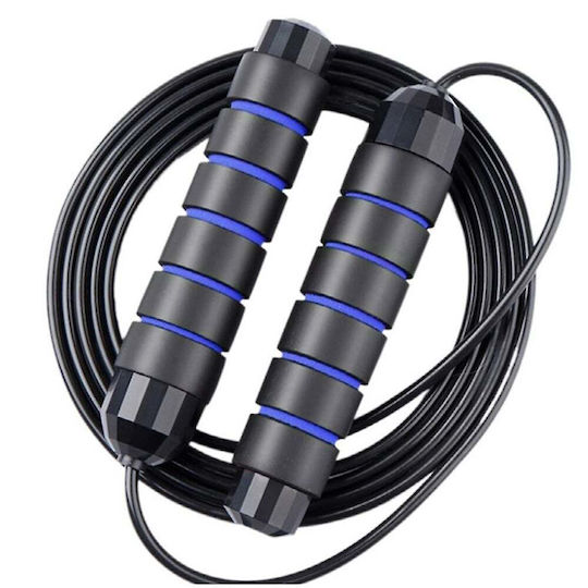 Durable Fitness Rope Cardio 2.8 M Black Blue Efficiently Burns Calories
