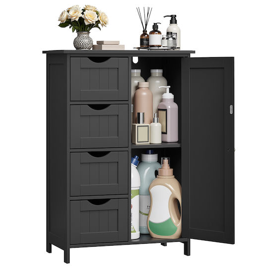 Badezimmerschrank Boden 4 Schubladen 55x30x82 Vasagle Lhc041b02 55x30x82