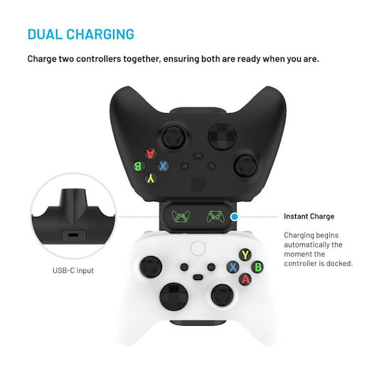 Fixed Зарядна станция за 2 контролера Xbox Series X/S - Xbox Серия X/S Черен