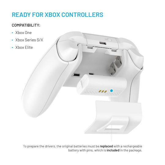 Fixed Stație de încărcare pentru 2 controllere Xbox Series X/S Alb