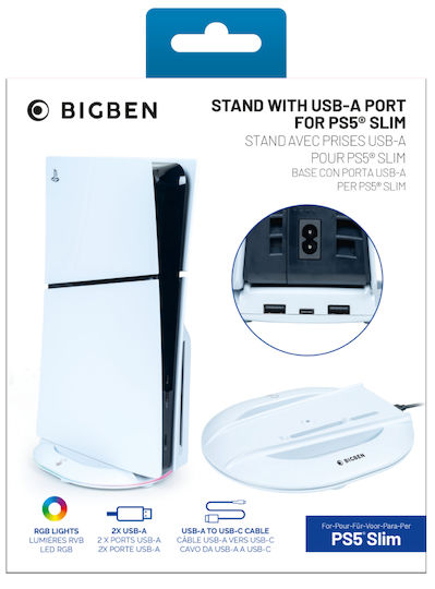 Bigben Interactive Зарядна станция за PS5 / PS5 Slim - ПС5 Слим Бял