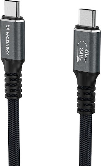 Wozinsky Video Cable USB-C male - Thunderbolt 4 240W PD Μαύρο 2m WPS-UY42S
