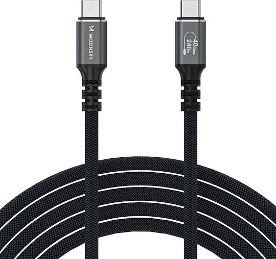 Wozinsky Video Cable USB-C male - Thunderbolt 4 240W PD Μαύρο 2m WPS-UY42S