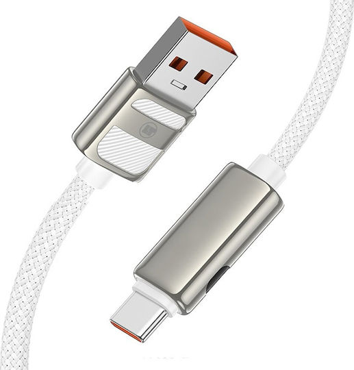 Lamtech Braided USB 2.0 Cable USB-C male - USB-A 66W Λευκό 1.2m LAM980671