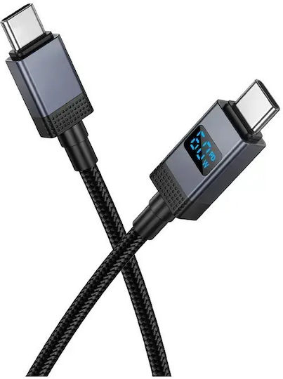 Hoco USB 2.0 Кабел USB-C Мъжки - USB-C 60W Захранване PD Черен 1м HC-X118CC-BK