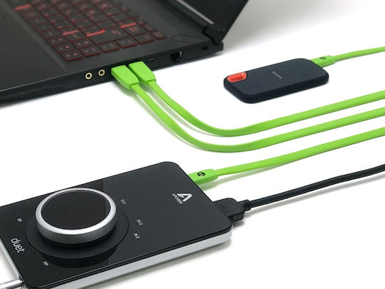 Oyaide D+ Flat USB 2.0 Cable USB-C Male - USB-A Green 2m CABPC124