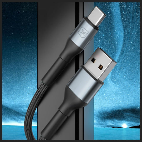 3MK Hyper USB 2.0 Cable USB-C Male - USB-A 18W PD Black 1m